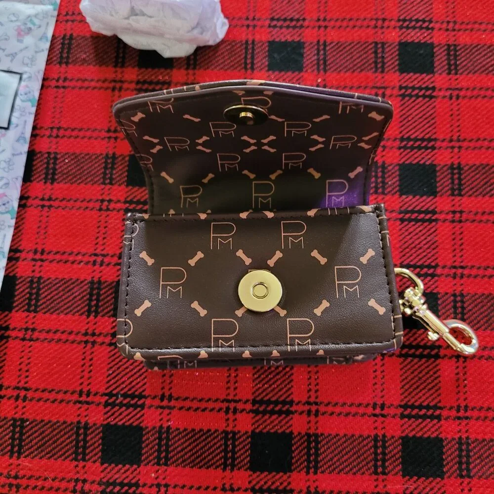 Monogram Print Dog Waste Bag Holder